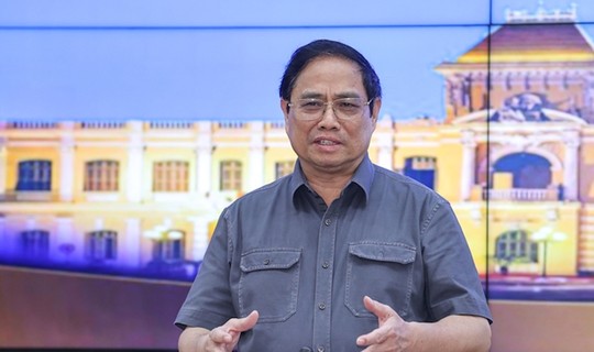 Thủ tướng Chính phủ Phạm Minh Chính tại cuộc làm việc với TP HCM. Ảnh: VGP