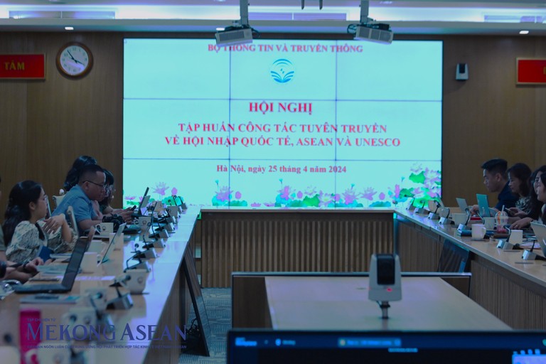 Quang cảnh Hội nghị tập huấn công tác tuyên truyền về hội nhập quốc tế, ASEAN và UNESCO. Ảnh: Đỗ Thảo - Mekong ASEAN