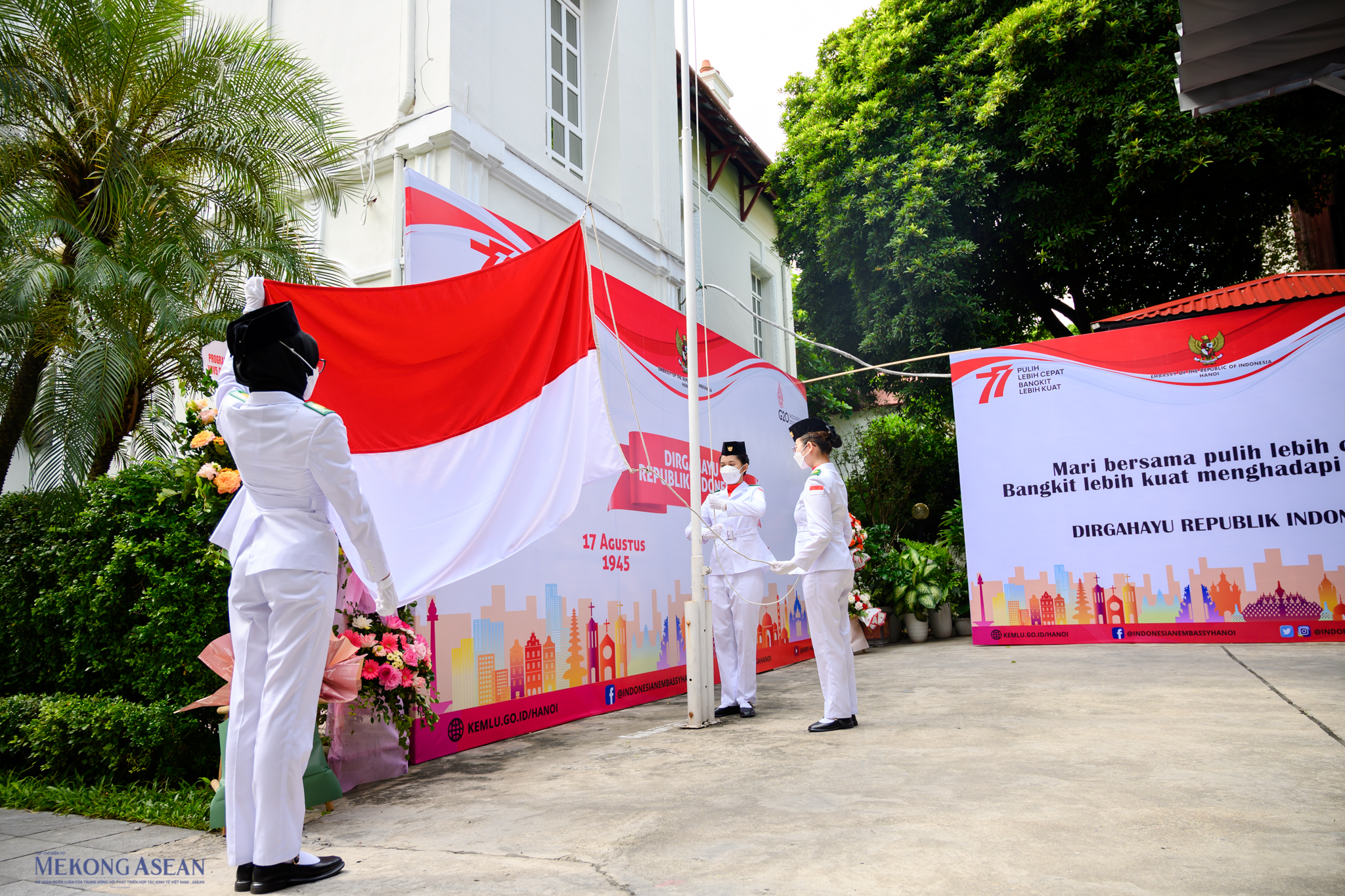 Indonesia tổ chức lễ thượng cờ tại Hà Nội nhân dịp 77 năm Quốc khánh 