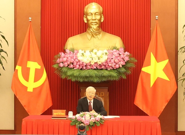 Tổng Bí thư Nguyễn Phú Trọng điện đàm với Thủ tướng Campuchia Hun Sen ảnh 1