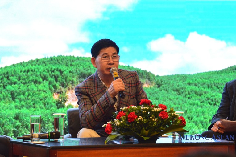 Chủ tịch Hiệp hội Gỗ và Lâm sản Việt Nam Đỗ Xuân Lập phát biểu tại sự kiện. Ảnh: Lê Hồng Nhung - Mekong ASEAN