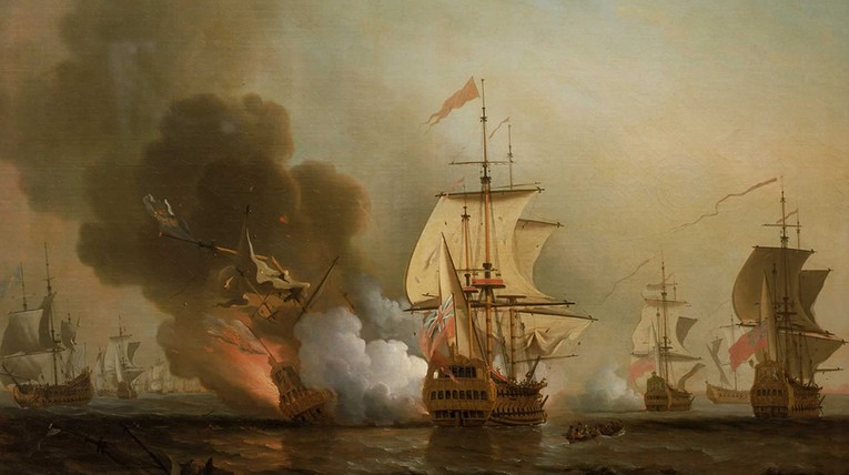 Tàu chiến San Jose từng thuộc sở hữu của hoàng gia Tây Ban Nha. Bức họa mô tả tàu San Jose bị tàu Hải quân Anh đánh chìm trong một cuộc chiến dữ dội ngoài khơi Cartagena năm 1708.