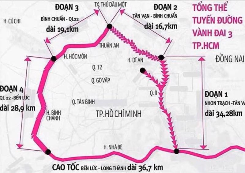 Phê duyệt dự án thành phần 3 đường Vành đai 3 TP HCM đoạn qua tỉnh Đồng Nai.