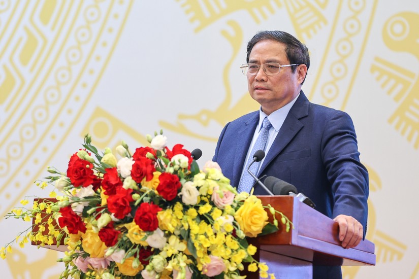 Thủ tướng Chính phủ Phạm Minh Chính dự Hội nghị tổng kết công tác năm 2022, triển khai nhiệm vụ năm 2023 của ngành giao thông vận tải. Ảnh: VGP