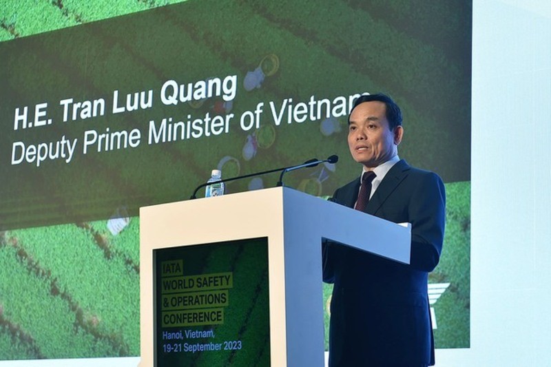 Phó Thủ tướng Trần Lưu Quang phát biểu tại hội nghị. Ảnh: VGP