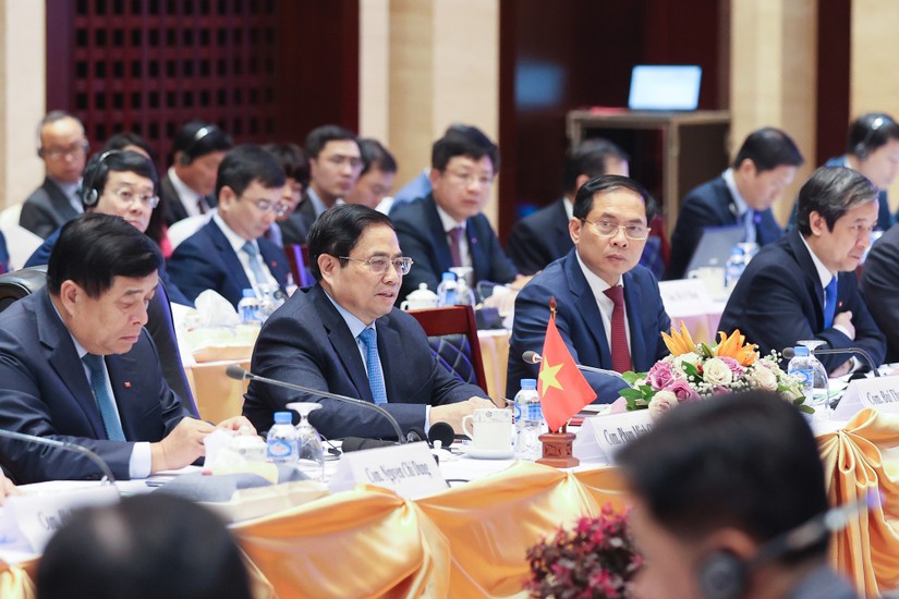  Thủ tướng Chính phủ Phạm Minh Chính đồng chủ trì Kỳ họp lần thứ 45 Ủy ban liên chính phủ về hợp tác song phương Việt Nam - Lào. Ảnh: VGP