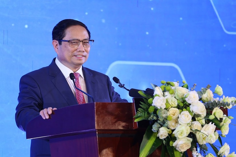 Thủ tướng Phạm Minh Chính phát biểu tại lễ chào mừng Ngày Khoa học và Công nghệ Việt Nam 18/5. Ảnh: VGP