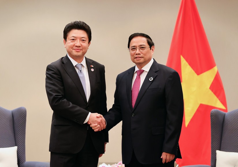 Thủ tướng Phạm Minh Chính tiếp ông Akio Yoshida, Chủ tịch điều hành Tập đoàn AEON. Ảnh: VGP