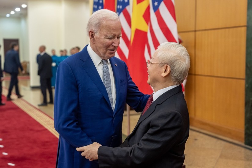 Tổng thống Mỹ Joe Biden và Tổng Bí thư Nguyễn Phú Trọng, ngày 10/9. Ảnh: X/President Biden