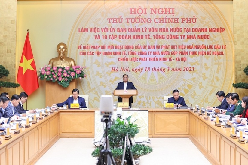 Thủ tướng Phạm Minh Chính chủ trì hội nghị làm việc với Ủy ban Quản lý vốn Nhà nước.