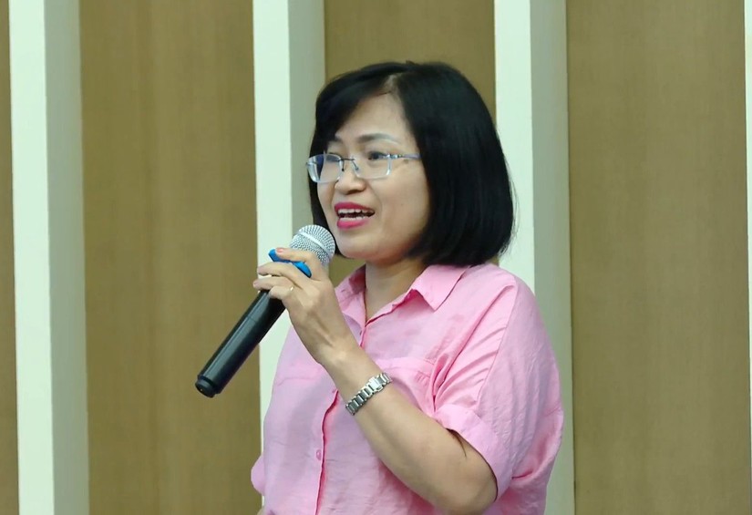 Bà Lê Hằng, Giám đốc truyền thông VASEP phát biểu tại sự kiện. 