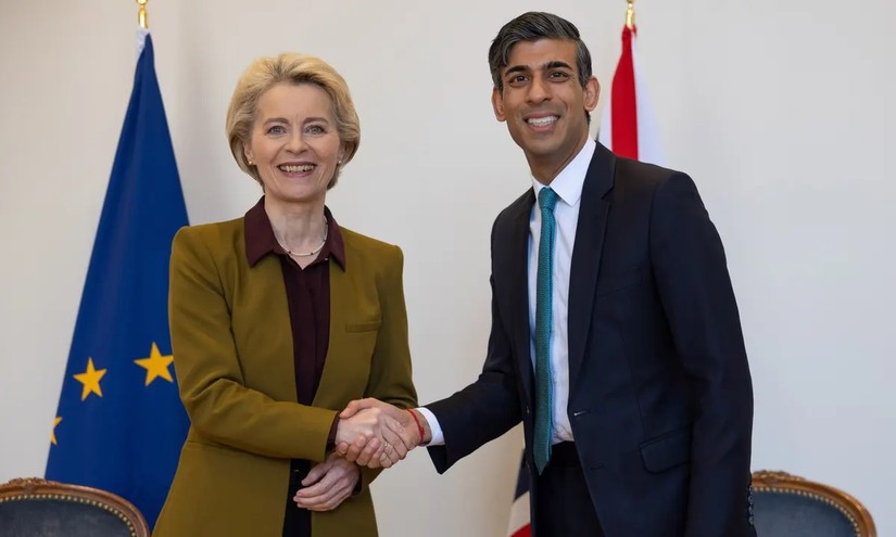 Thủ tướng Anh Rishi Sunak và Chủ tịch Ủy ban châu Âu Ursula von der Leyen. Ảnh: Shutterstock