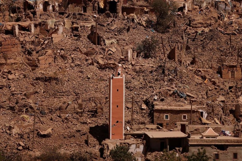Quang cảnh sau động đất tại Adassil, Morocco ngày 11/9. Ảnh: Reuters