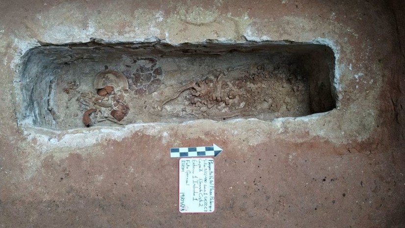 Ngôi mộ cổ được khai quật tại bang Chiapas, miền nam Mexico. Ảnh: Viện Cổ vật Quốc gia Mexico