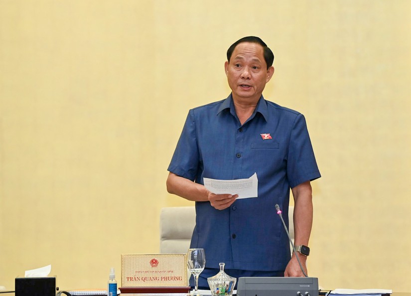 Phó Chủ tịch Quốc hội, Thượng tướng Trần Quang Phương phát biểu tại phiên họp - Ảnh: quochoi.vn