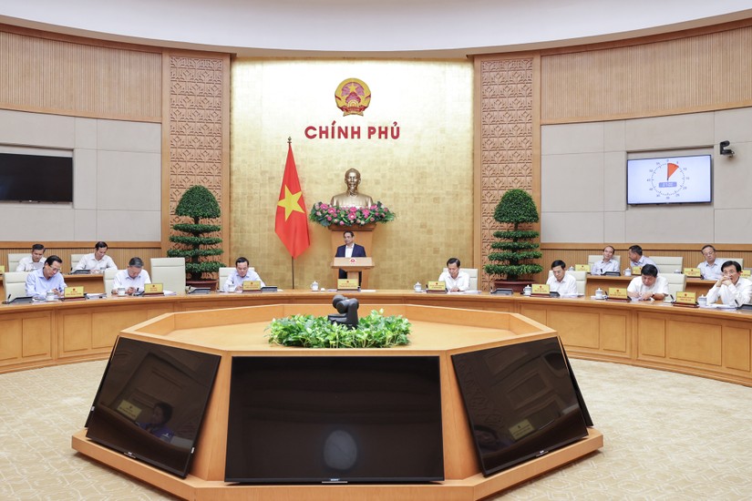 Thủ tướng Phạm Minh Chính chủ trì phiên họp Chính phủ thường kỳ tháng 10/2023. Ảnh: VGP