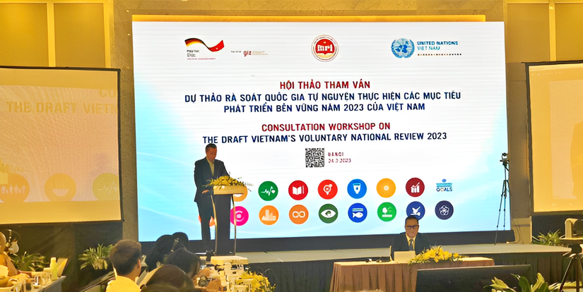 Hội thảo “Tham vấn Rà soát quốc gia tự nguyện về thực hiện các mục tiêu phát triển bền vững của Việt Nam”, ngày 24/3.