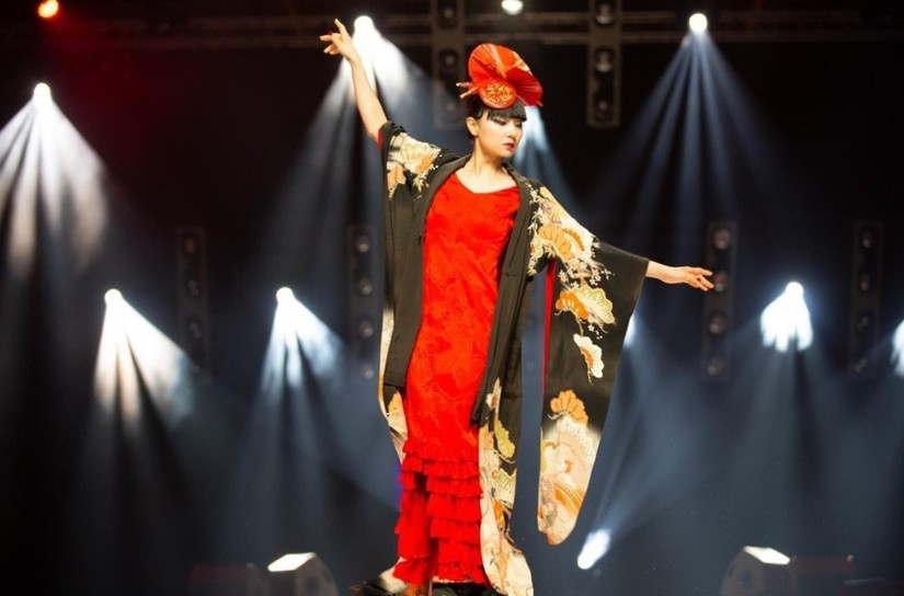 Trình diễn kimono của nhà thiết kế Kobayashi Eiko tại trụ sở của UNESCO (Paris), năm 2018 (nguồn: Be-Japon)