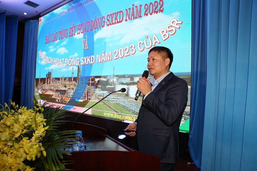 Tổng Giám đốc BSR Bùi Ngọc Dương báo cáo tổng kết tình hình SXKD năm 2022 và đề ra nhiệm vụ, kế hoạch 2023.