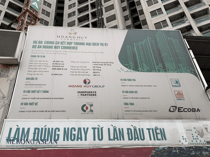 Dự án Hoang Huy Commerce tại quận Lê Chân, Hải Phòng do Bất động sản CRV làm chủ đầu tư. Ảnh: Võ Quyền 