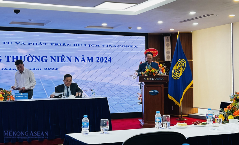 Chủ tịch HĐQT Dương Văn Mậu phát biểu tại đại hội. Ảnh: Minh Phong - Mekong ASEAN