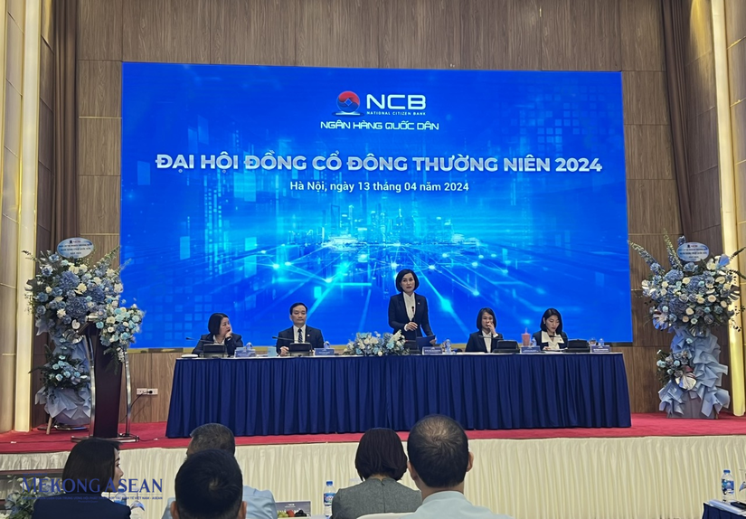 Chủ tịch NCB Bùi Thị Thanh Hương phát biểu tại đại hội. Ảnh: Minh Phong - Mekong ASEAN