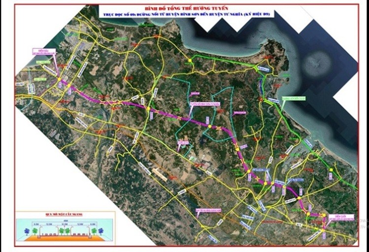 Bình đồ tổng thể hướng tuyến Hoàng Sa - Dốc Sỏi. Nguồn: UBND tỉnh Quảng Ngãi