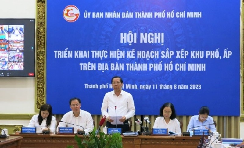 Chủ tịch UBND TPHCM Phan Văn Mãi phát biểu kết luận hội nghị. Nguồn: Cổng thông tin điện tử TP HCM.