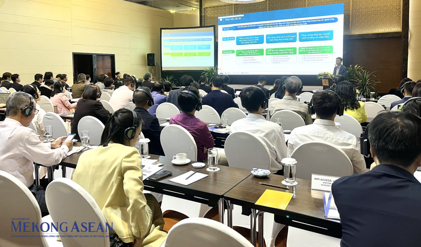 Toàn cảnh Tọa đàm đánh giá dự án "Thúc đẩy thị trường đầu tư tiết kiệm và hiệu quả năng lượng trong lĩnh vực công nghiệp và hỗ trợ thực hiện Kế hoạch hành động tăng trưởng xanh Việt Nam" ngày 12/12. Ảnh: Thu Thảo - Mekong ASEAN.