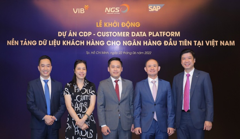 Đại diện VIB, SAP Việt Nam và NGS tại Lễ khởi động dự án CDP.