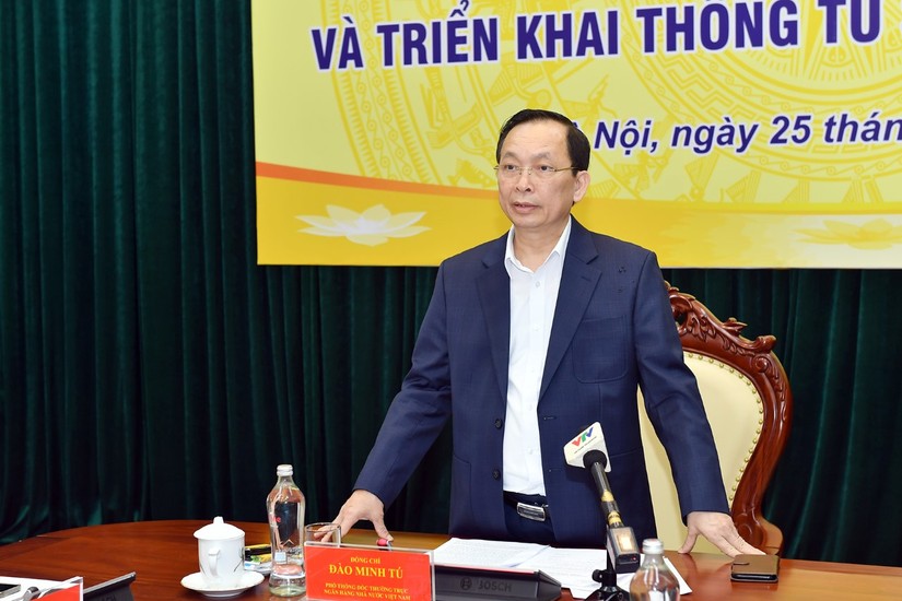 Phó Thống đốc Ngân hàng Nhà nước Đào Minh Tú tại Hội nghị. 