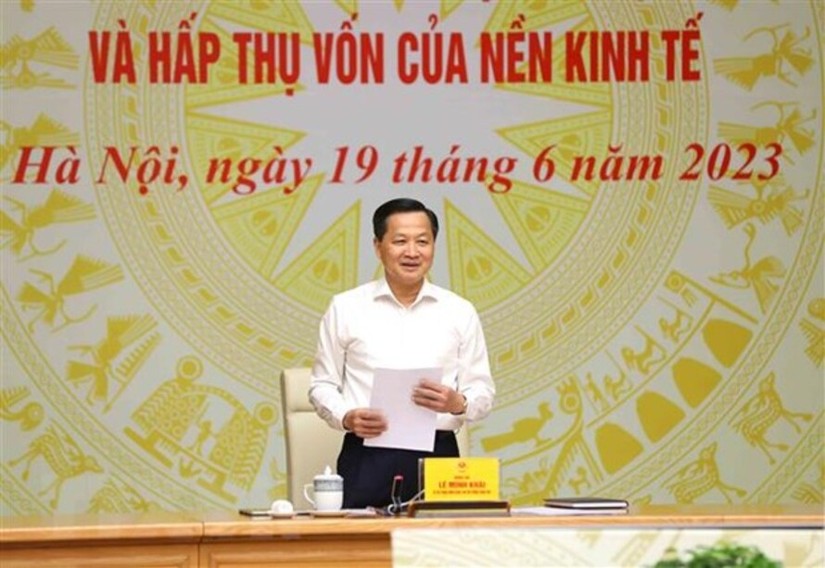 Phó Thủ tướng Lê Minh Khái phát biểu chỉ đạo. Ảnh: VGP