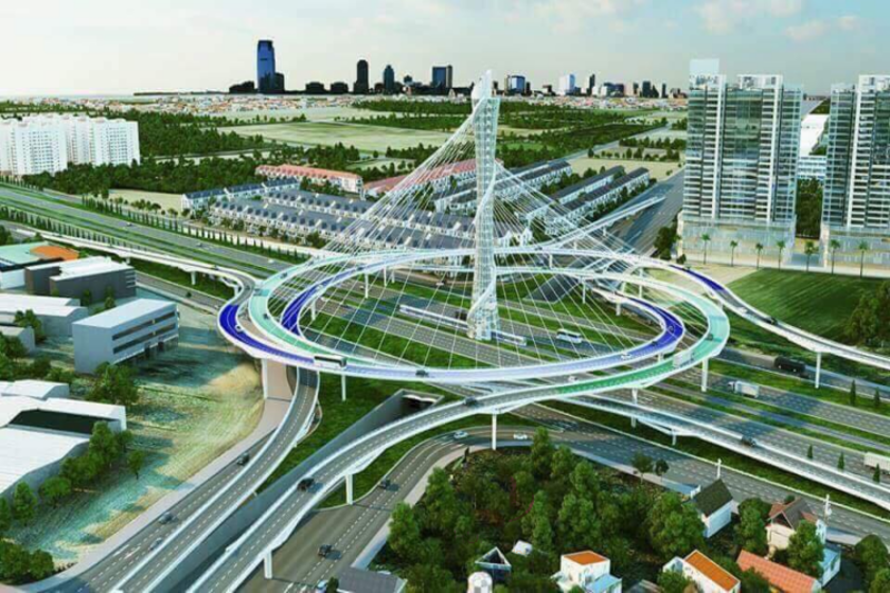Dự án đường Vành đai 4 sẽ giúp mở rộng không gian phát triển thủ đô, giảm ùn tắc giao thông.