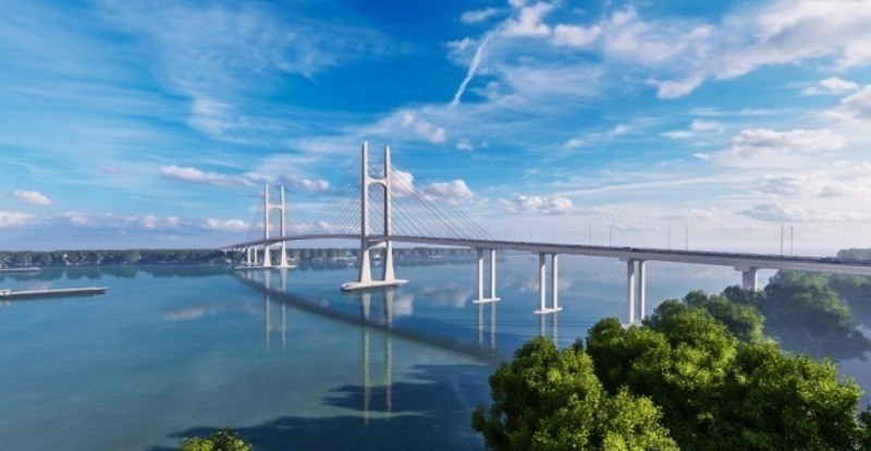 Dự án cầu Rạch Miễu 2 sẽ được khởi công vào tháng 3/2022. Ảnh: Ban quản lý dự án Mỹ Thuận.