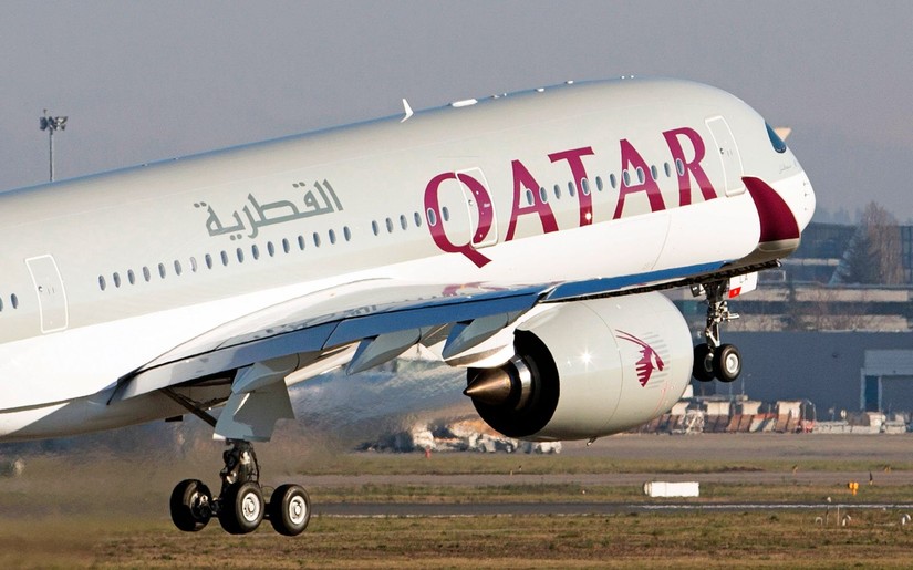 Một chiếc máy bay của hãng hàng không Qatar Airways.