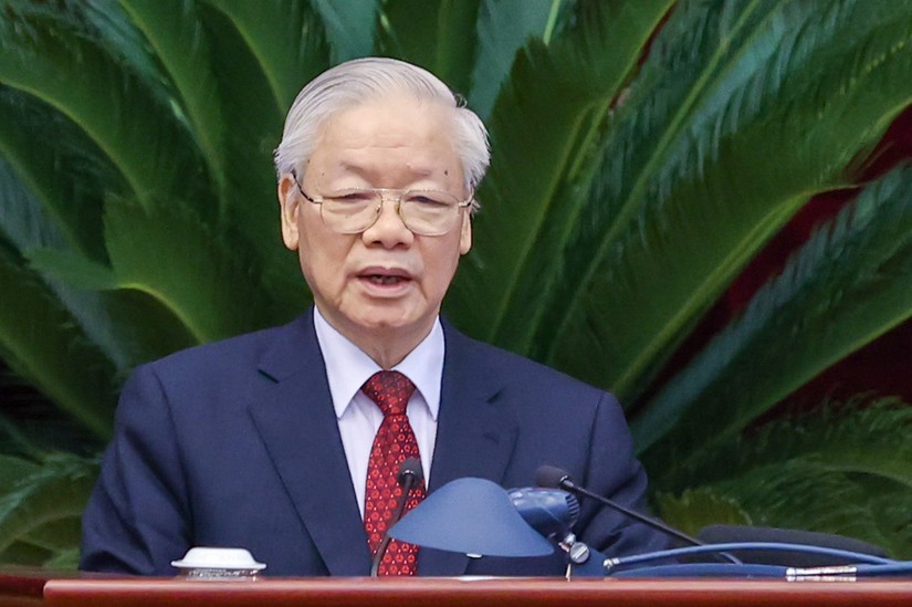 Tổng Bí thư Nguyễn Phú Trọng phát biểu tại hội nghị. Ảnh: VGP