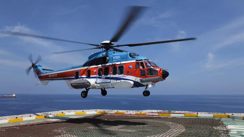 Máy bay trực thăng H225 đa dụng đóng vai trò quan trọng trong các hoạt động khai thác ngoài khơi, vận tải. Ảnh: Airbus