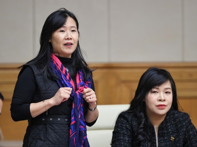Bà Ngô Thị Bích Hạnh, Tổng Giám đốc công ty BHD phát biểu tại hội nghị. Ảnh: VGP.