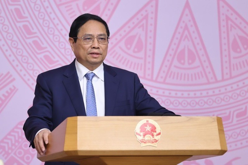 Thủ tướng Phạm Minh Chính phát biểu tại Hội nghị toàn quốc về phát triển các ngành công nghiệp văn hóa. Ảnh: VGP