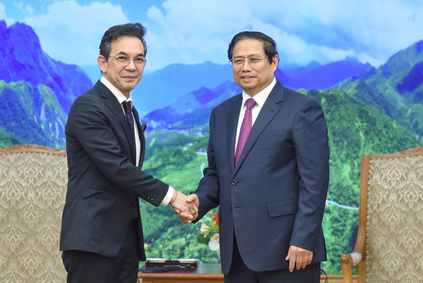 Thủ tướng Phạm Minh Chính tiếp Đại sứ Thái Lan Nikorndej Balankura tới chào từ biệt. Ảnh: VGP