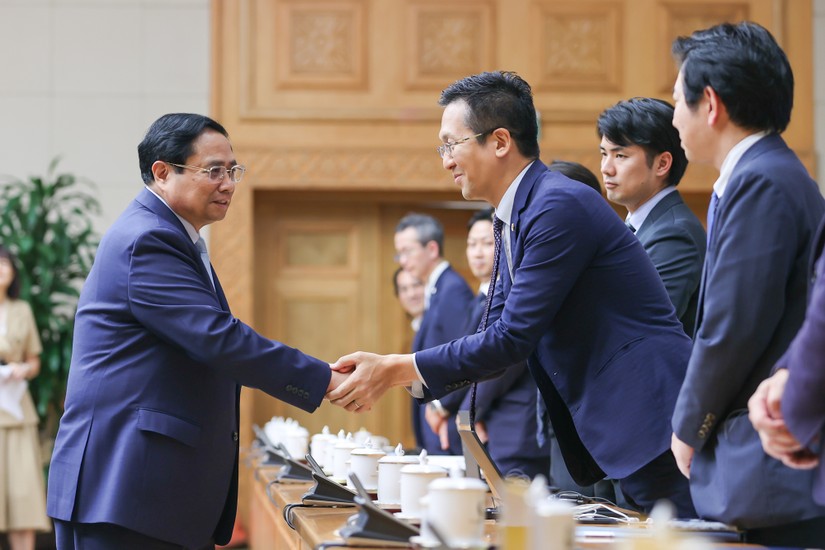 Thủ tướng Phạm Minh Chính tiếp đại diện KEIDANREN cùng lãnh đạo các tập đoàn hàng đầu của Nhật Bản. Ảnh: VGP.