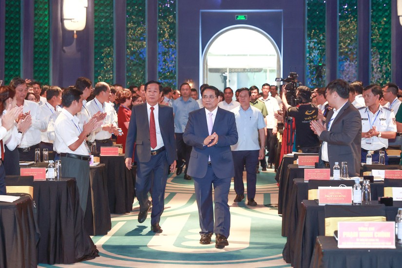 Thủ tướng Phạm Minh Chính dự hội nghị tổng kết Quyết định 178/2004/QĐ-TTg về phát triển tổng thể đảo Phú Quốc đến năm 2010 và tầm nhìn đến năm 2020. Ảnh: VGP.