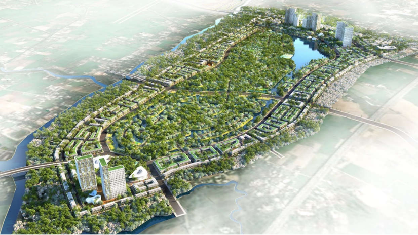 Phối cảnh Dự án Khu đô thị sinh thái, thương mại du lịch, xã Thanh Phú, huyện Bến Lức.