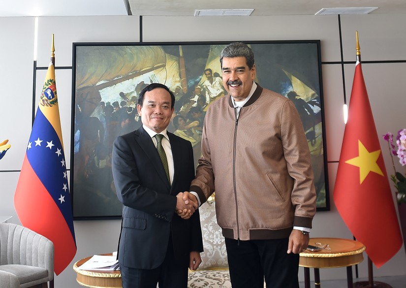 Phó Thủ tướng Trần Lưu Quang và Tổng thống Venezuela Nicolás Maduro Moros. Ảnh: VGP.