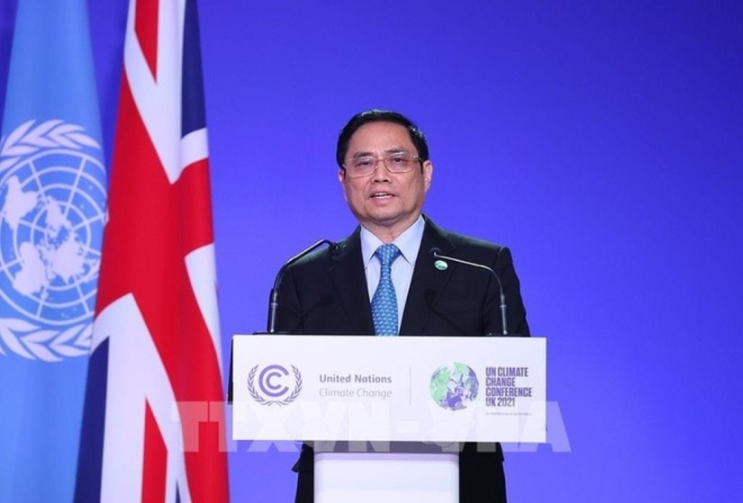 Thủ tướng Phạm Minh Chính phát biểu tại Hội nghị lần thứ 26 Các bên tham gia Công ước khung của Liên Hợp Quốc về biến đổi khí hậu (COP26)