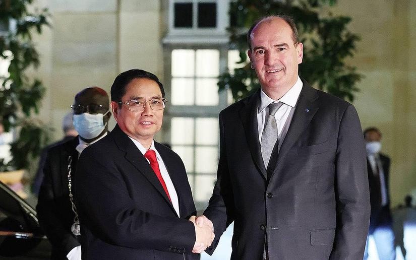 Thủ tướng Phạm Minh Chính và Thủ tướng Pháp Jean Castex