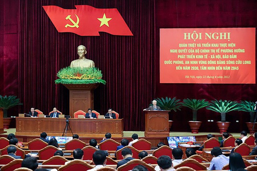 Tổng Bí thư Nguyễn Phú Trọng phát biểu kết luận tại Hội nghị. Ảnh: VGP