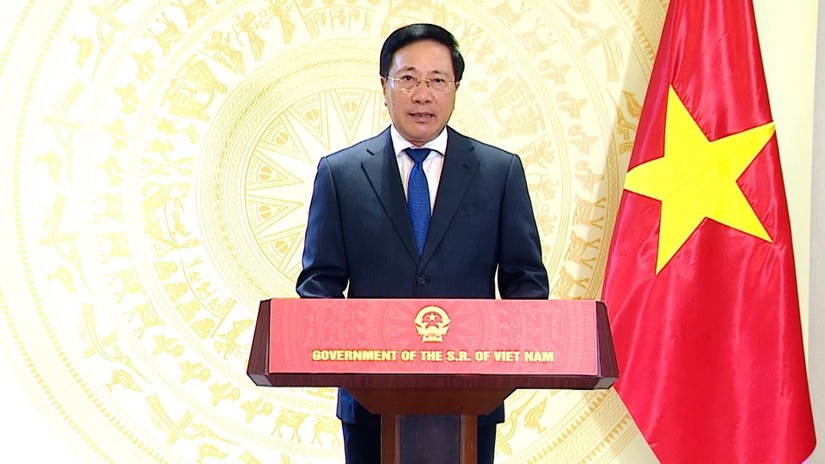 Phó Thủ tướng Thường trực Chính phủ Phạm Bình Minh phát biểu tại Lễ khai mạc. Ảnh: TTXVN 