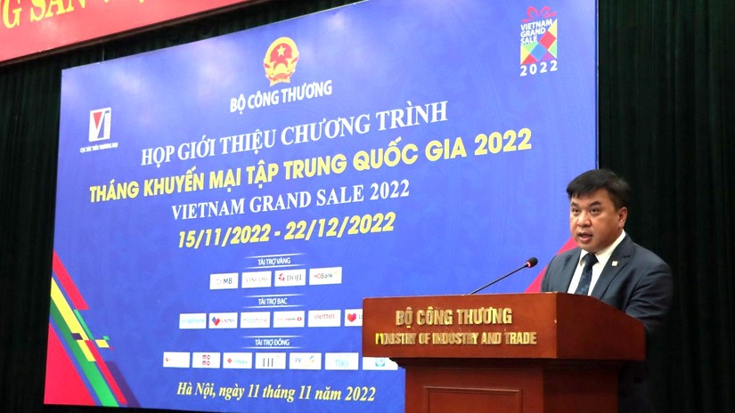 Ông Lê Hoàng Tài, Phó Cục trưởng Cục Xúc tiến thương mại (Bộ Công Thương) công bố Chương trình “Tháng khuyến mại tập trung quốc gia 2022”. 