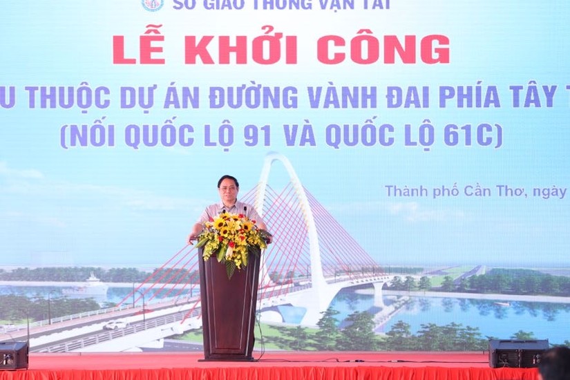 Thủ tướng Phạm Minh Chính dự khởi công dự án tạo động lực phát triển mới cho Cần Thơ. Ảnh: VGP